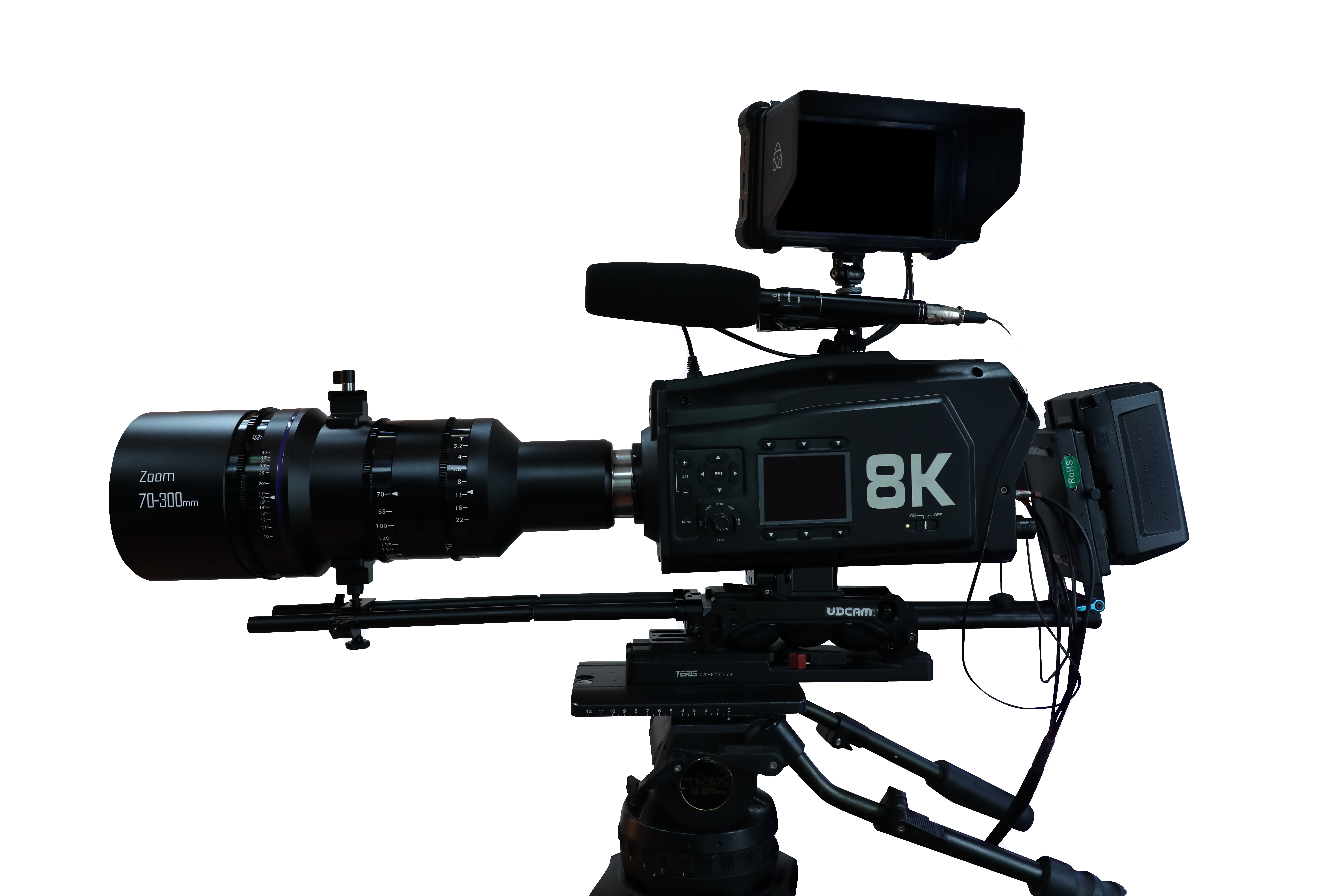 8K摄像机      清晰度 8192×4320;7680×4320 帧率 50p、59.94p、60p(24p、25p、30p4K 或高清) (通过固件升级可至 100p/120p) 彩色色域 BT